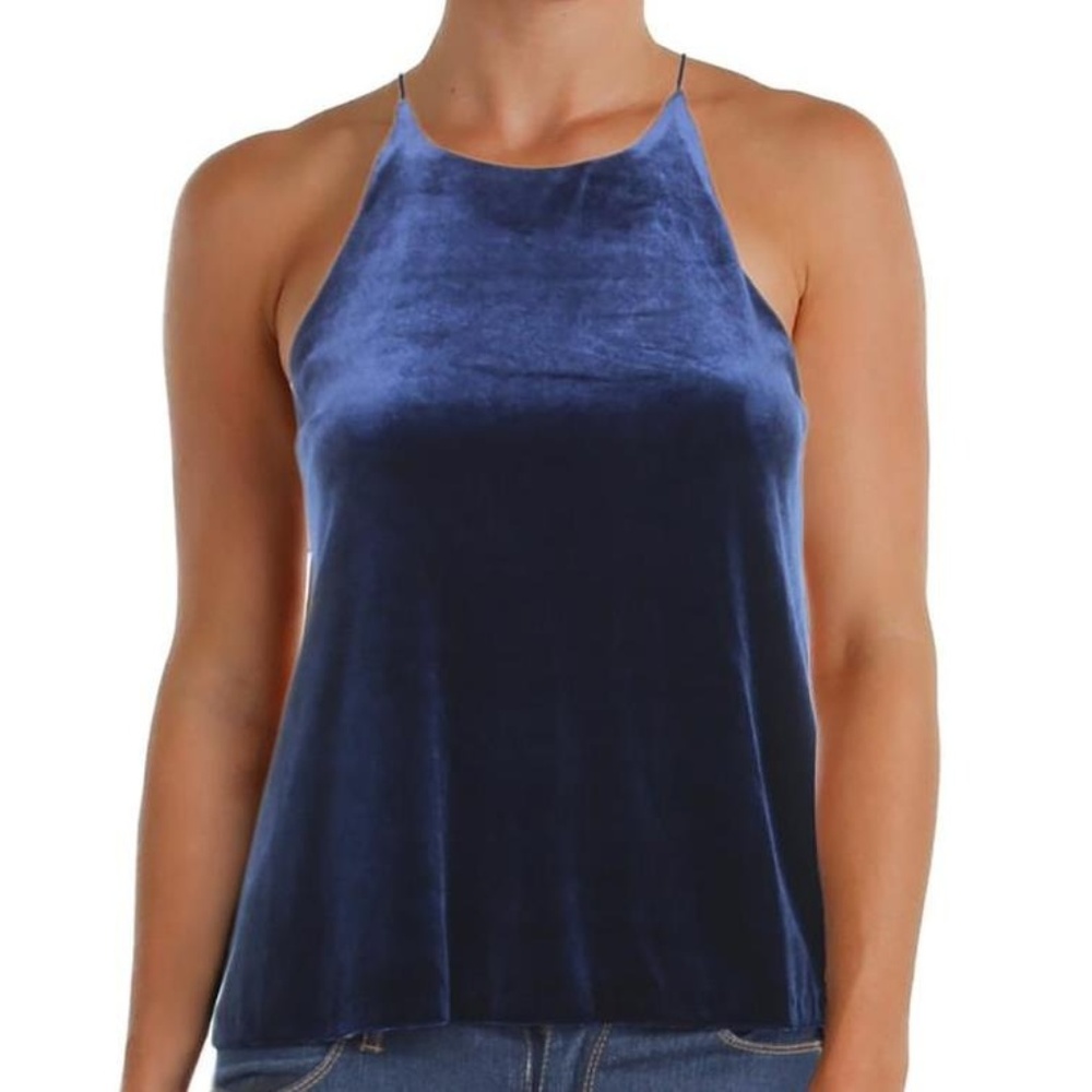 Aqua velvet blue Halter Top NWT!